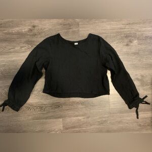Bees and bones black cotton gauze blouse